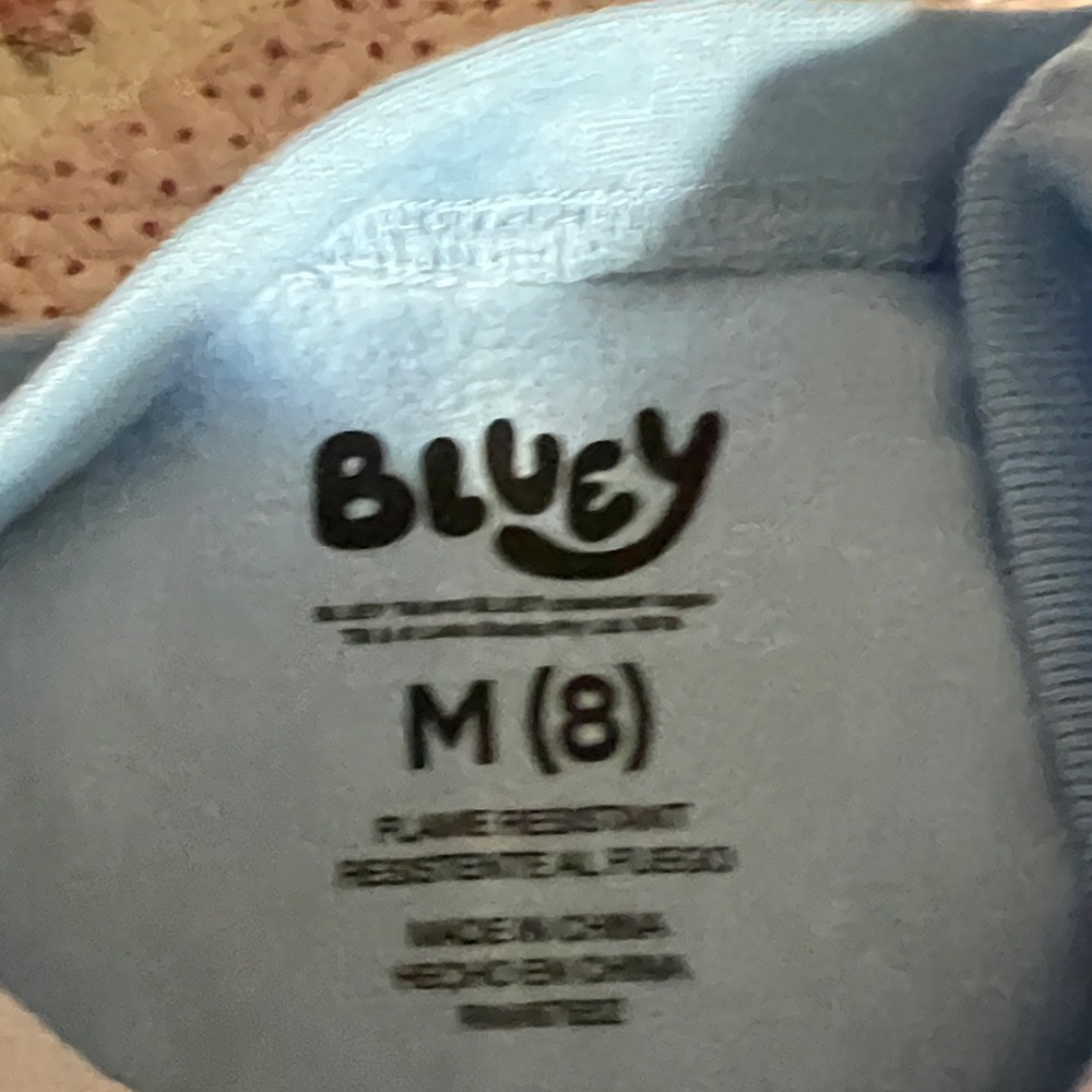 Bluey Kids Cartoon Character Pajama Set - Light Blue - Picture 4 of 5